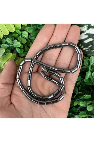 TAŞ UZMANI Cylinder Smoked Hematite Stone 6X8Mm