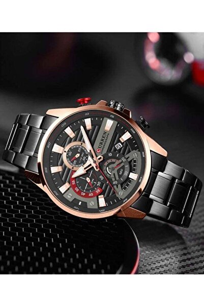 Curren 8415 Men Casual Watch With Luxury Dial and Stainless Steel (Gold/Black)