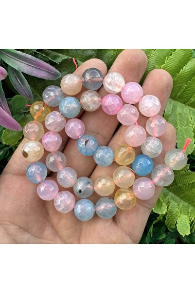 TAŞ UZMANI Faceted Sphere Sugar Mix Agate Stone 10 mm