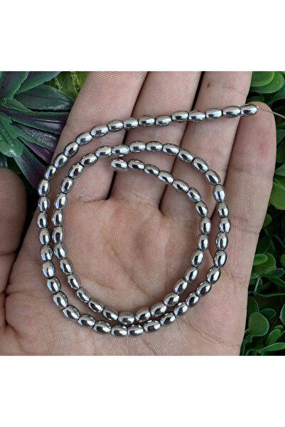 TAŞ UZMANI Barley Silver Hematite Stone 4X6 mm