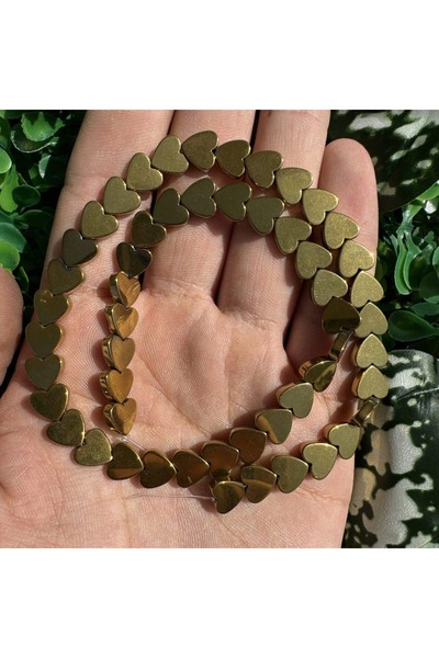 TAŞ UZMANI حجر الهيماتيت الذهبي على شكل قلب 8 مم