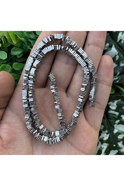 TAŞ UZMANI حجر الهيماتيت الفضي اللامع المربع 4x1 ملم