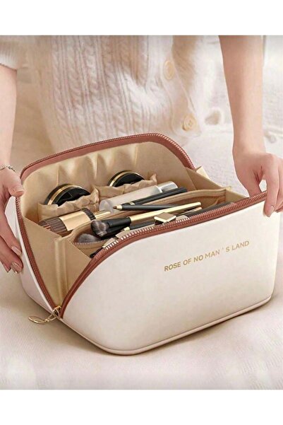 ELA حقيبة مكياج من جلد البولي يوريثان المقاوم للماء - حقيبة مستحضرات تجميل وع...