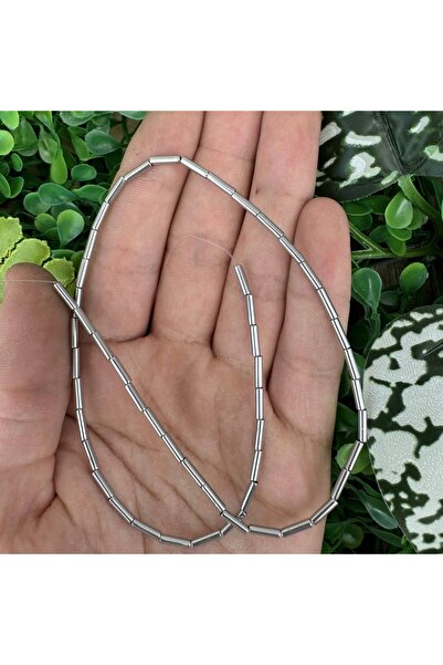 TAŞ UZMANI Cylinder Silver Hematite Stone 2X8 mm