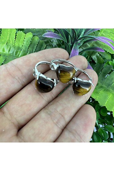 TAŞ UZMANI خاتم على شكل قلب حجر عين النمر 2.5-3 سم