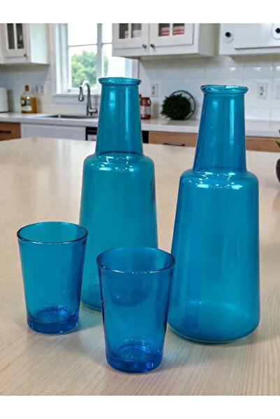 AR HOME 4 PCS BEDSIDE PITCHER-WATER JUG+GLASS -WATER SET 1LTR
