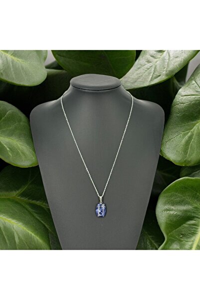 TAŞ UZMANI قلادة من حجر اللازورد رباعي الشكل من يافان