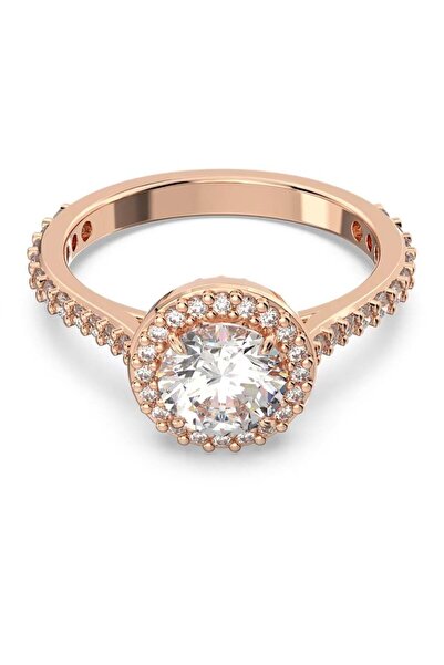 Swarovski Una Angelic Kokteyl Yüzüğü, Yuvarlak kesim, Pavé, Beyaz, Pembe altı...