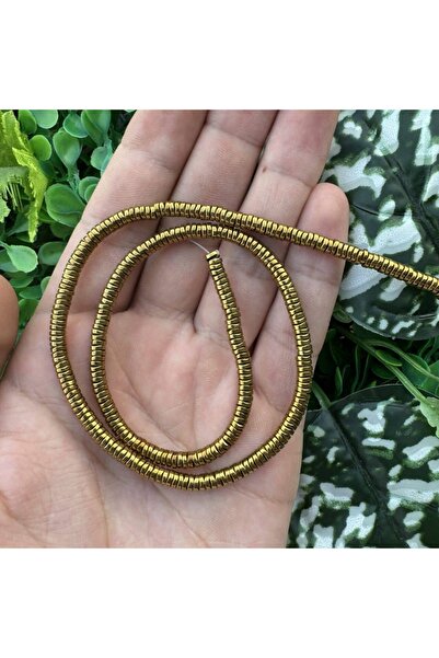 TAŞ UZMANI Unshaped Disc Gold Hematite Stone 4X1 mm