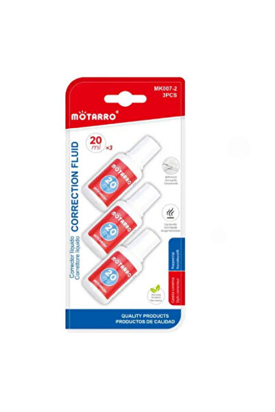 MOTARRO سائل تصحيح 3 قطع MK007-2 – سائل تصحيح أبيض للورق والمستندات والاستخدا...