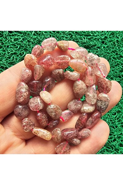 İNCİ DOĞAL TAŞ حجر كوارتز فراولة غير متبلور 8 ملم