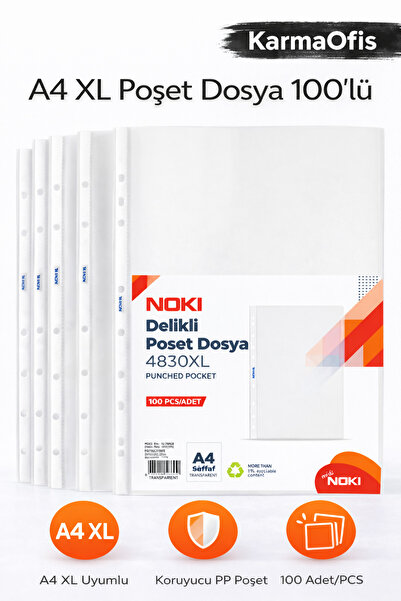 KarmaOfis A4 XL Папка-конверт 100 шт. – Прозора PP-папка з широкими отворами ...