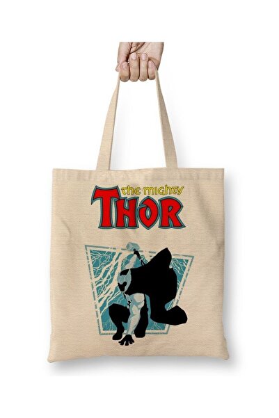 Toyaso Thor White Tote Bag Long Handle Shopping Bag Beach Bag