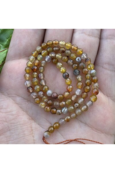 TAŞ UZMANI حجر العقيق الأصفر الكروي المصقول 4 ملم