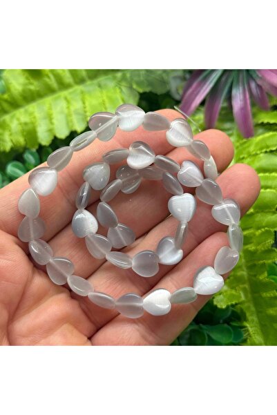 TAŞ UZMANI حجر عين القط على شكل قلب دخاني 10 مم