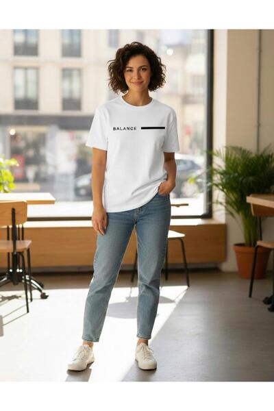 doremodam تي شيرت مكتوب عليه 'BALANCE' تي شيرت مكتوب عليه 'YAZILI'
