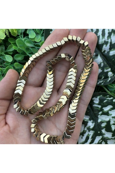 TAŞ UZMANI حجر الهيماتيت الذهبي اللامع 8×4 مم