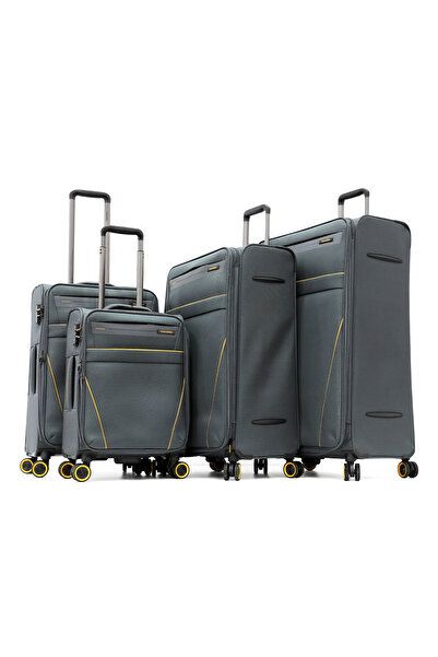 Travelite Softside Luggage Trolley 4 PCS Set Grey