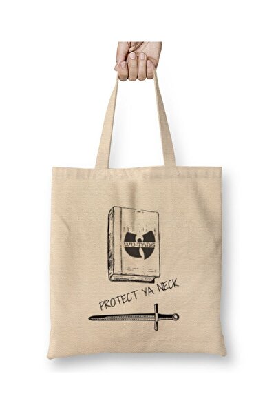 Toyaso Protect Ya Neck Wu Tang Clan Forever White Cloth Bag Long Handle Shopp...