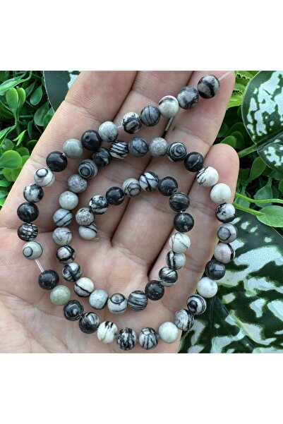 TAŞ UZMANI حجر العقيق الرمادي والأسود 6 ملم