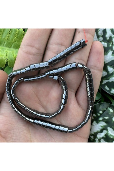 TAŞ UZMANI Flat Snake Smoked Hematite Stone 6X4 mm