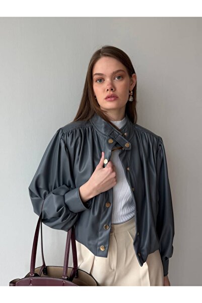 kyline Desina Deri Ceket Crop