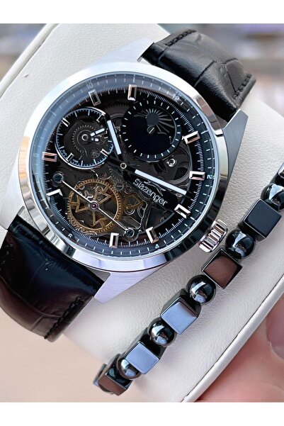 Slazenger Automatic Men's Leather Cord Bracelet Watch with Gift 2 Years Warra...