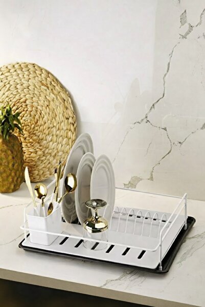 Sas Haus Bulaşıklık Bulaşık Sepeti Tek Katlı Tabaklık Termo Plastik Kaplama B...