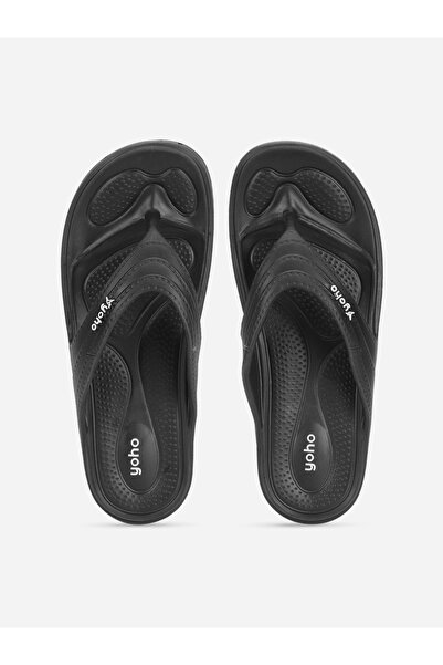 YOHO By Styli Black Drizzle Soft Slippers