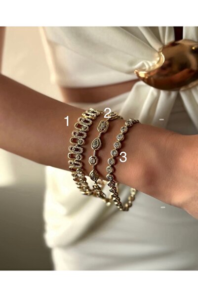 AychaAksesuar Xuping (2 NO YAZAN BİLEKLİK) asla kararmaz zirkon taşlı sıra ta...