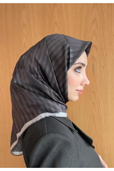 Aker Silk Jacquard Sura Scarf Ist 7208405 - 371 Brown Silver Glitter Pattern