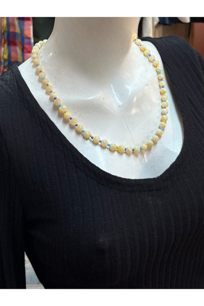 ayrestyle Calcite Natural Stone Women's Necklace 55 cm |   Handmade Long Neck...