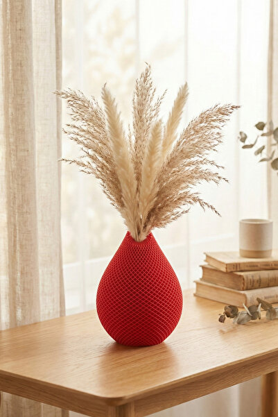 3D Dekorhane Dekoratif Petek Dokulu Kuru Çiçek Vazosu