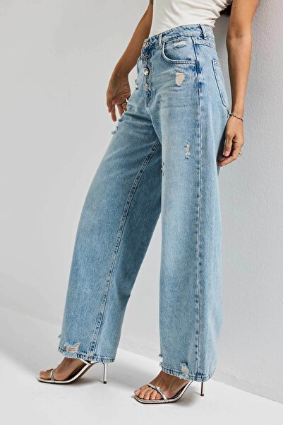 it's basic Women's Denim Color 12S6-32 Relax Wide Leg Special Accessory Detai...