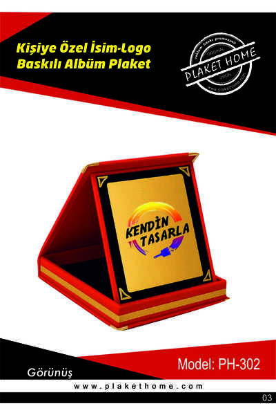 Plaket Home Plaket-Ödül-Kadife Plaket-Kişiye Özel Tasarım-Plaket - Gold Metal...