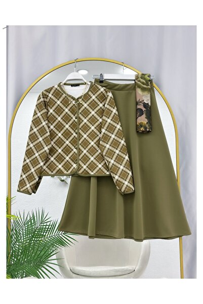 YEDİLALE Patterned Jacket Skirt Double Set [Shawl Not Included.5267]