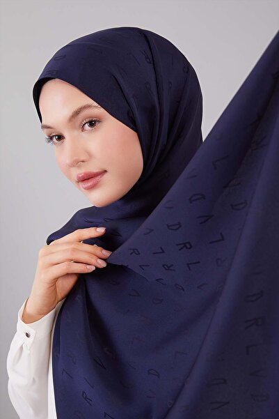 Levidor Dark Navy Blue Lvd Printed Jacquard Shawl