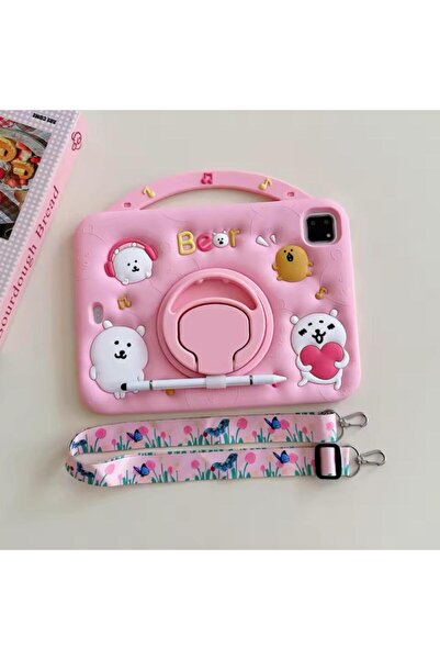 Alfa MEC Honor Pad X9 11.5 İnç Uyumlu Askılı Bear Kılıf Standlı Çocuklara Öze...