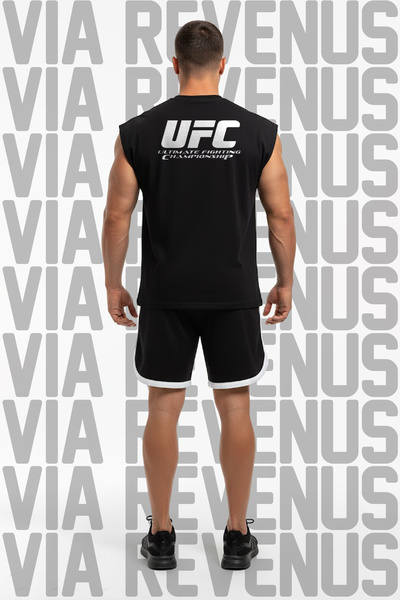 Vordevia مجموعة تي شيرت أسود بدون أكمام من UFC Ultimate مطبوع وشورت رياضي من ...
