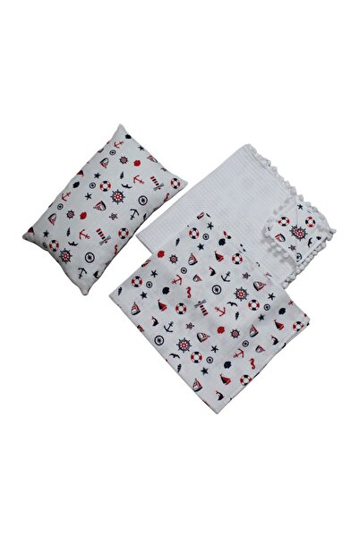 SerSev Double-Sided Pique & Muslin Baby Blanket, Pillow and Single-Layer Musl...