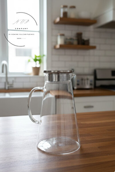 FORSEİ LUCA 1800 ml Pratik Detoks Sürahi Cam Sürahi Borosilikat