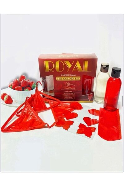 red womans ROYAL YENİLEBİLİR GOLDEN SET ÇİLEK AROMALI