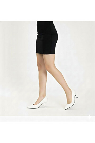 Crista جلد طبيعي أبيض بكعب رفيع 5 سم