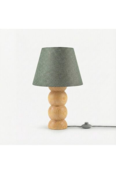 Tapo Design Luna Ahşap Natural Abajur | Yatak Odası Masif Başucu Lambası | Sa...