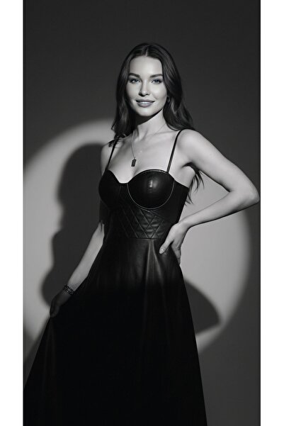 chwain Leather dress with straps