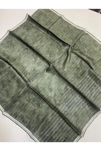 Aker Jacquard Sura Silk Scarf Ist 7208405 - 355 Green Silver Glitter Pattern
