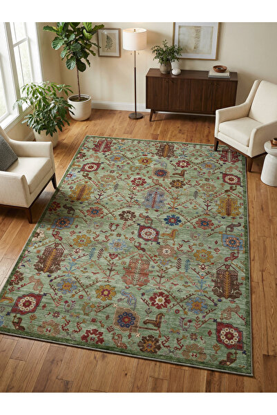 Rose'n Home Arte VN010-1 Vintage Klasik Desenli Dekoratif Şönil Halı Salon Ko...