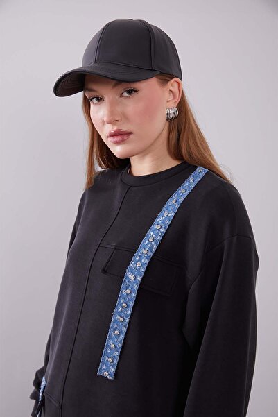 Levidor Black Jeans Striped Detail Sweat