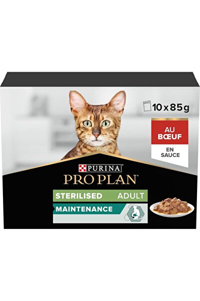 Purina One طعام القطط المعقم من بورينا برو بلان، بنكهة لحم البقر في المرق، عب...