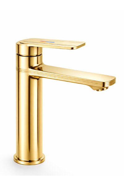 luxury faucet Victor Serisi Premium Gold Banyo Lavabo Bataryası - Modern Tasa...